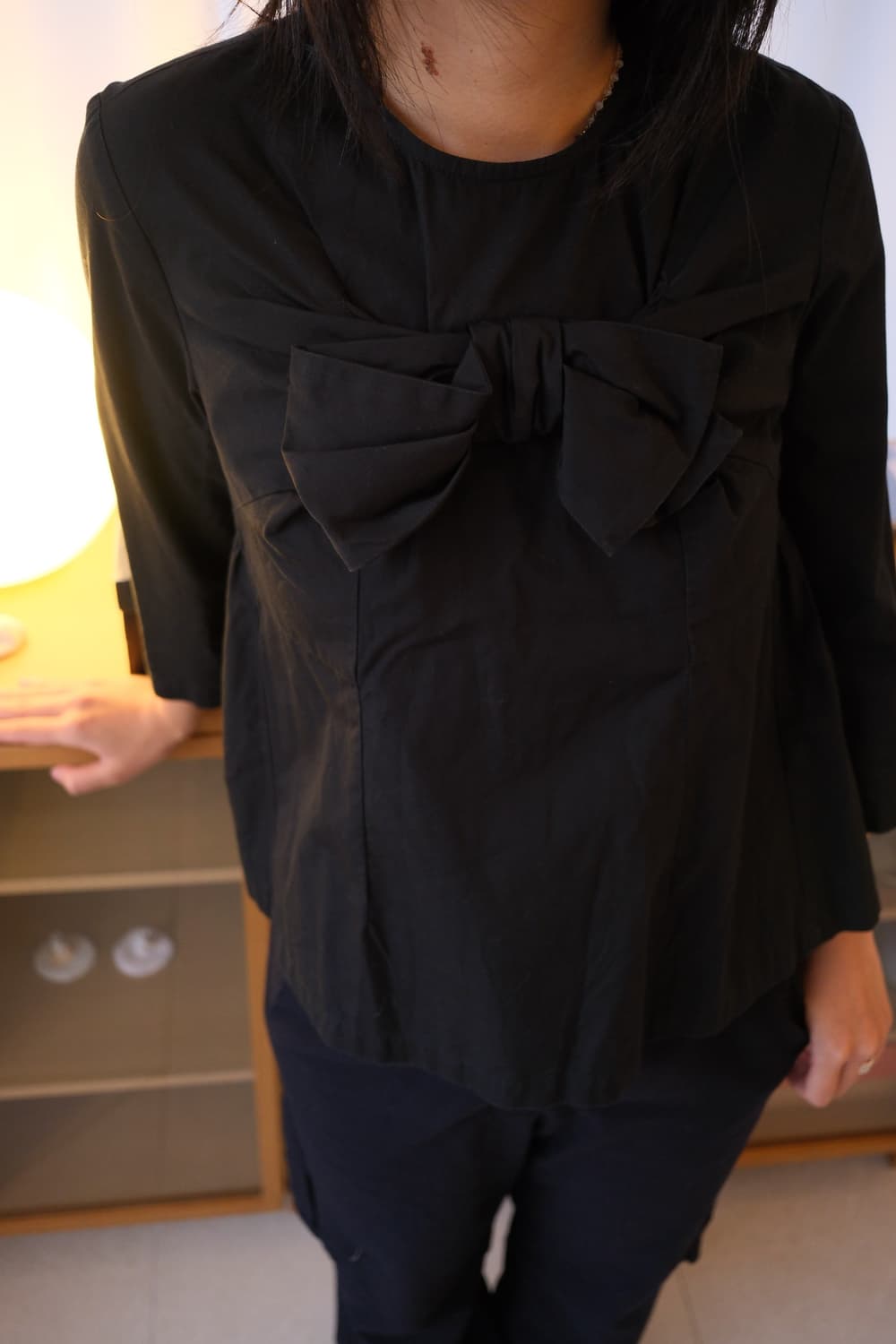 Big ribbon side shirring top 상품이미지2