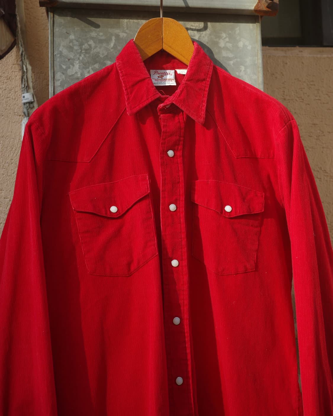 80‘s Prentiss 레드 코듀로이 웨스턴 셔츠 상품이미지2