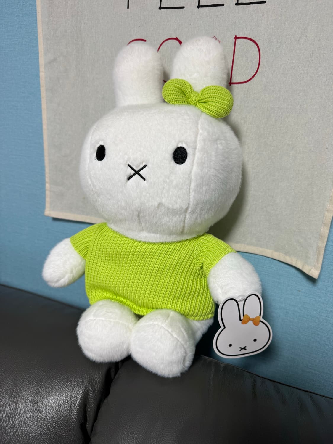 중대형 48cm 미피 멜라니 토끼 인형 그린 니트 땍있음 상품이미지3