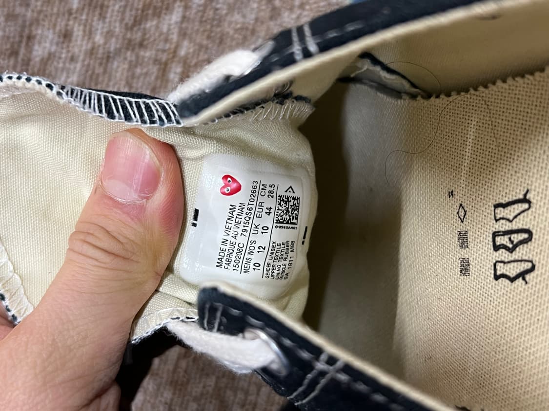 컨버스 x 꼼데가르송 척테일러 로우 블랙 285 상품이미지6