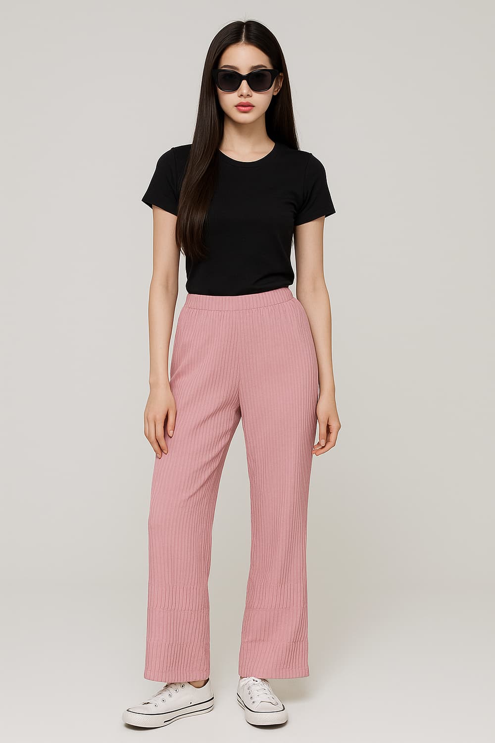 플리츠미. 핑크 플리츠 와이드 팬츠_FREE 상품이미지1