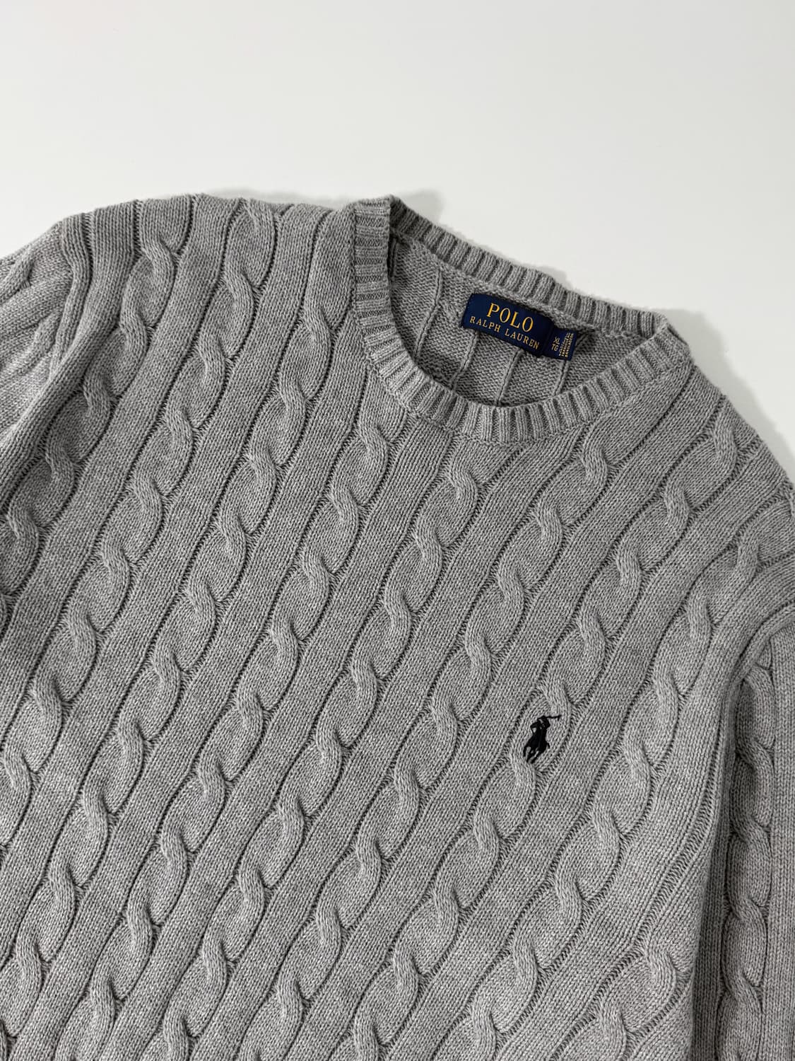 폴로 랄프로렌 오버핏 신형 그레이 꽈배기 니트 상품이미지3