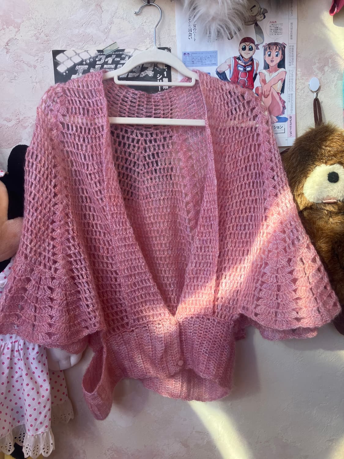 jpn 딸기우유 니트 케이프 상품이미지2