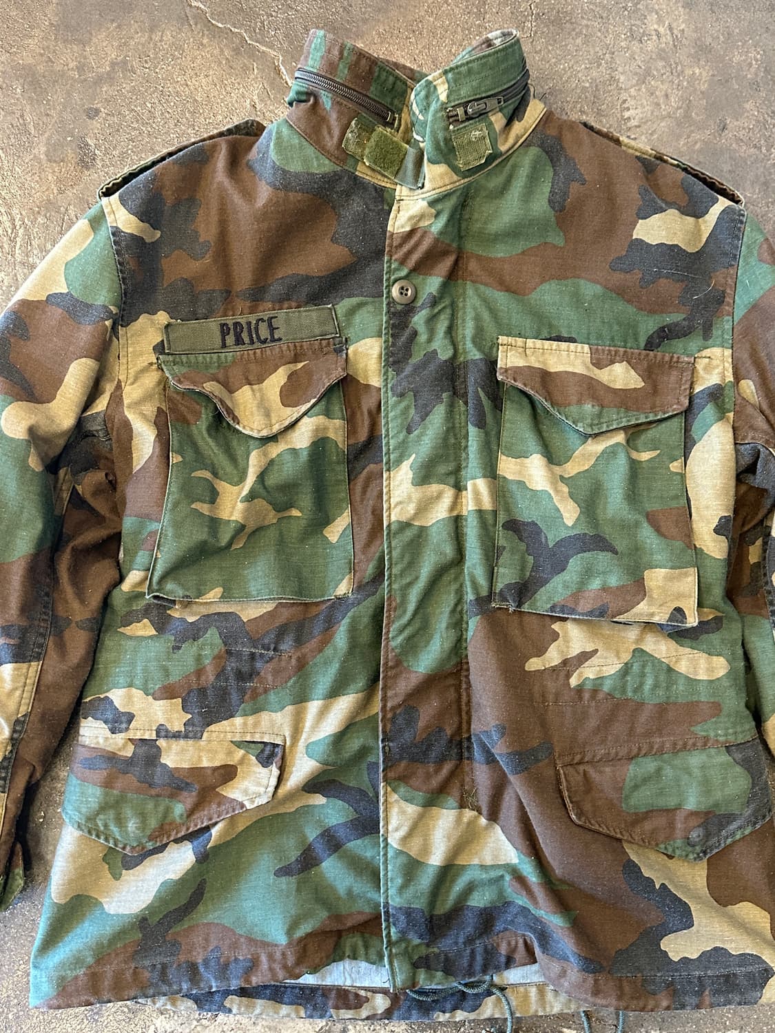 80s 알파 인더스트리 M-65 우드랜드 밀리터리 자켓 S 상품이미지3