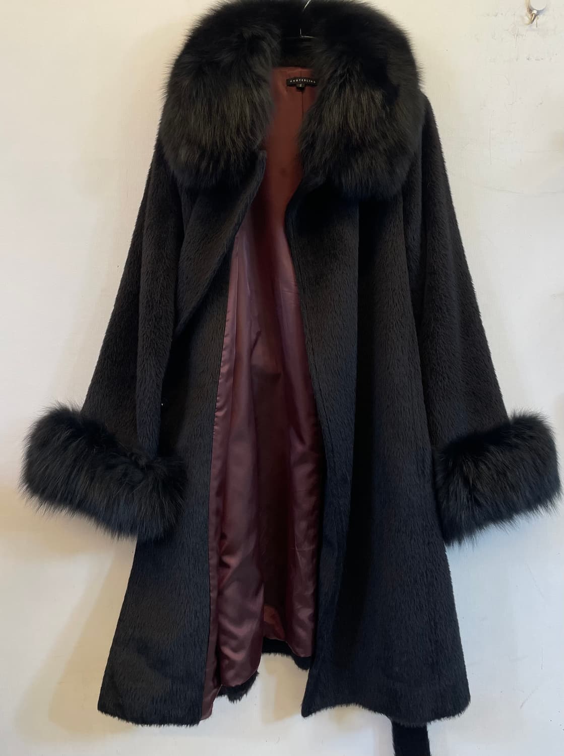 오뜨블링 폭스퍼 베이비 수리 알파카코트:) 여성블랙롱코트 하객룩데이트룩 상품이미지3