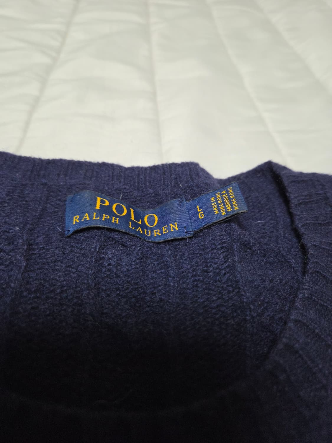 [L]폴로 울캐시미어 꽈배기니트 네이비 2회착 상품이미지3