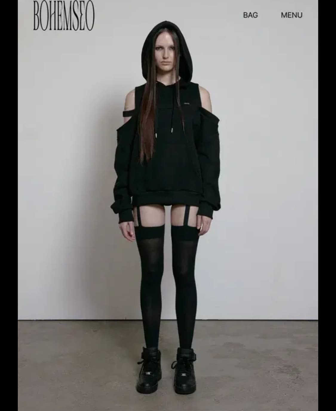 새상품)보헤미안서울 컷아웃오프숄더후디 cutout hoodie 상품이미지1