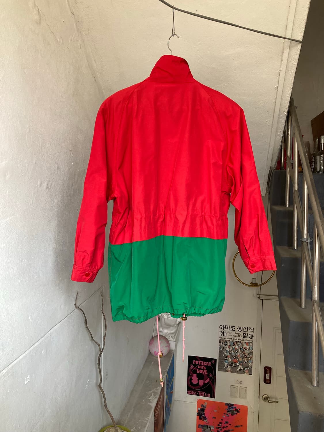 레트로 바람막이 하프 버튼 코트/집업 상품이미지5