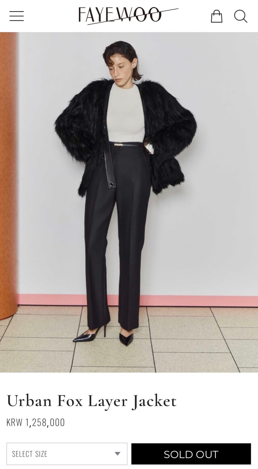 (1회착용) FAYEWOO 페이우 리얼 폭스퍼 자켓 (여우털 100%) 상품이미지9