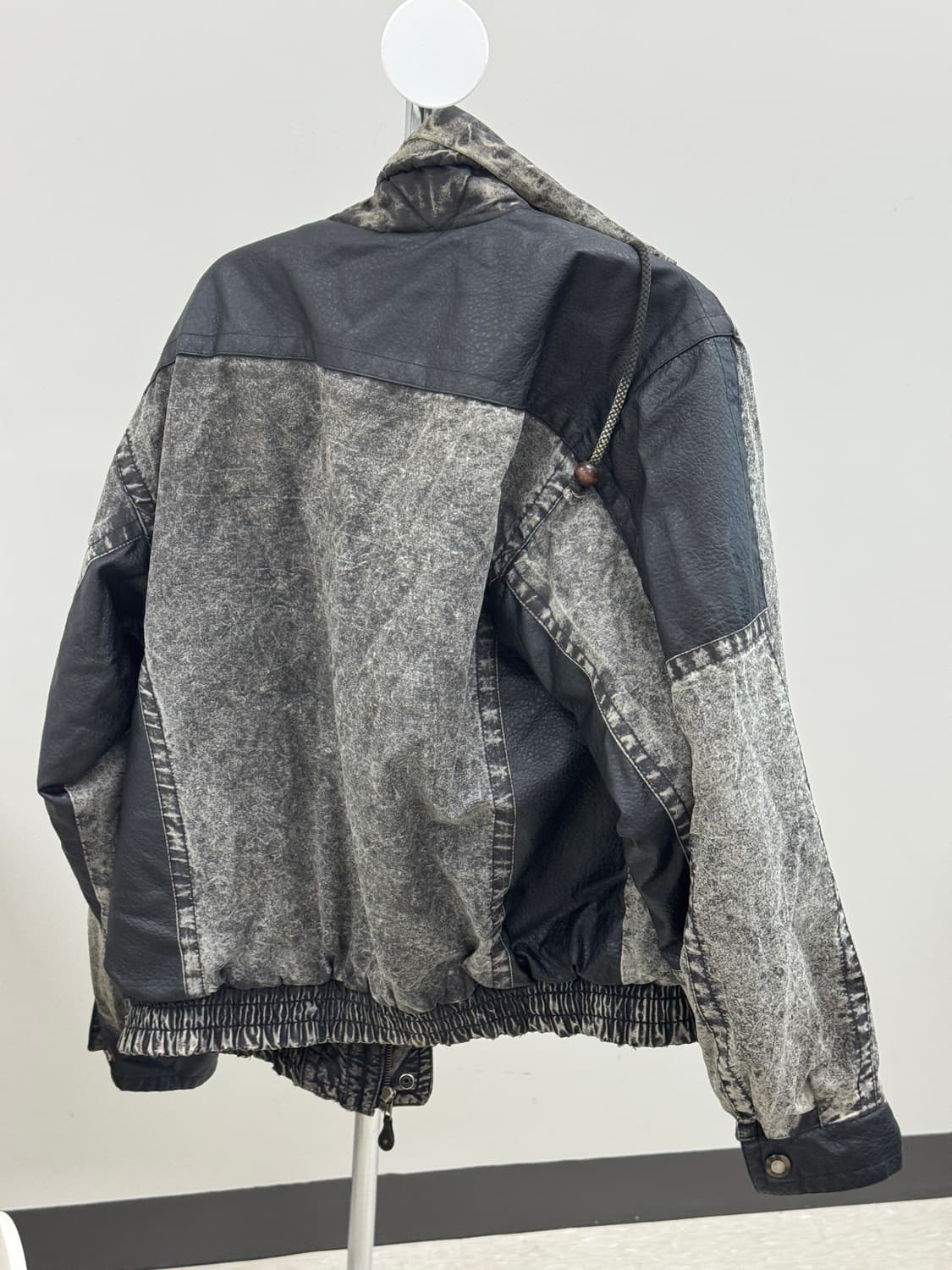 빈티지 워싱 데님 가죽 패치 점퍼 상품이미지4