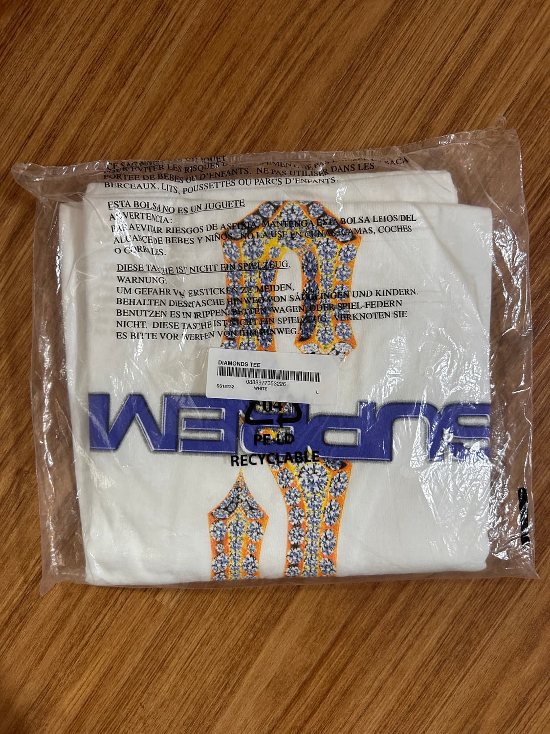 슈프림 다이아몬드 티 L 새상품 상품이미지3