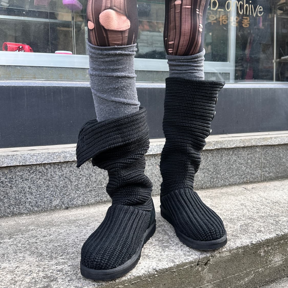 00s 블랙 니트 카디 어그 부츠 상품이미지7