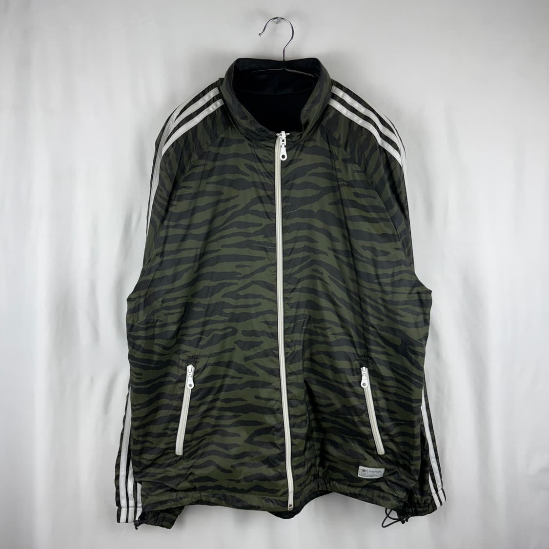 115) 아디다스 지브라 카키 삼선 리버시블 양면 자켓 상품이미지2