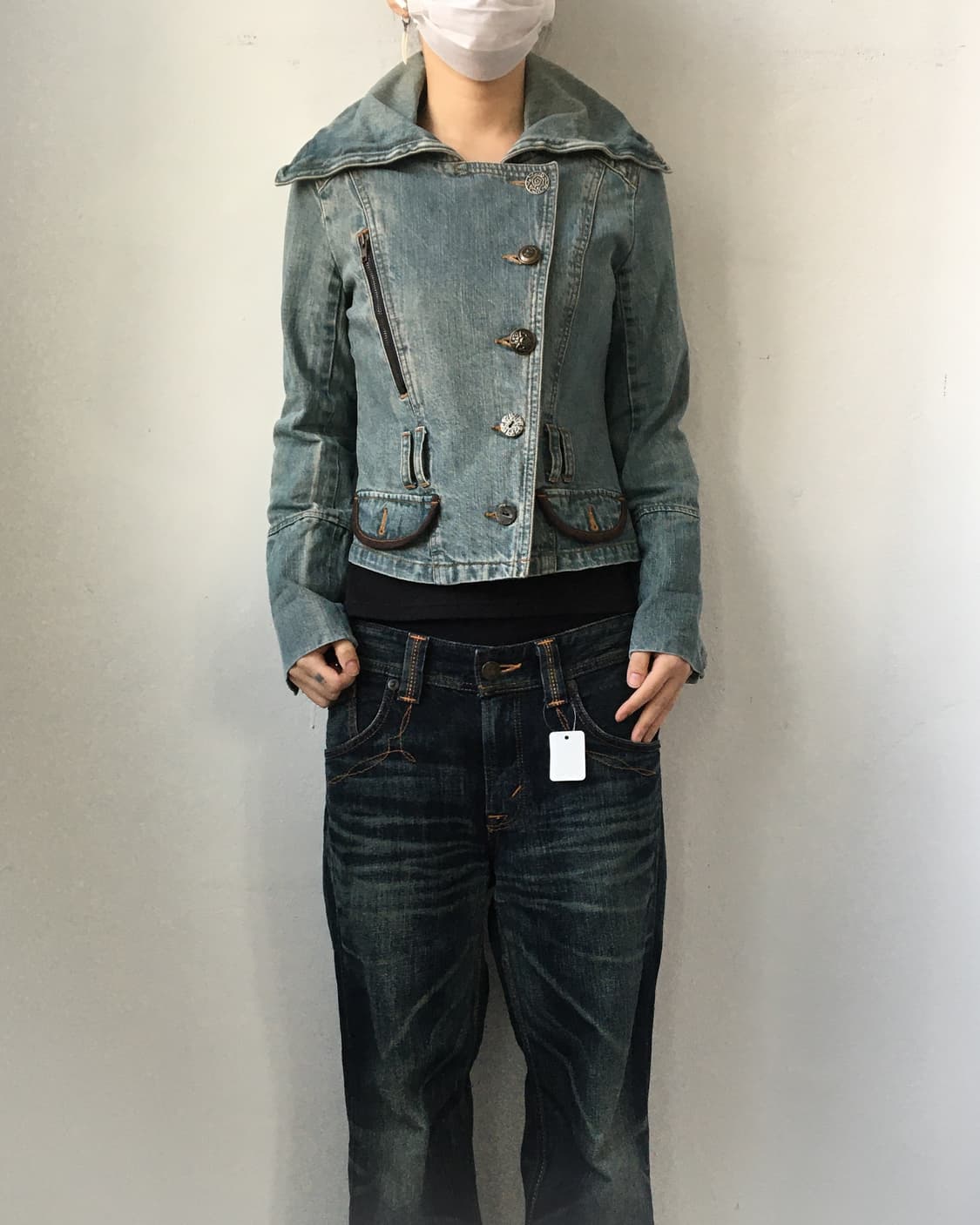 Belted button point denim jacket 상품이미지7