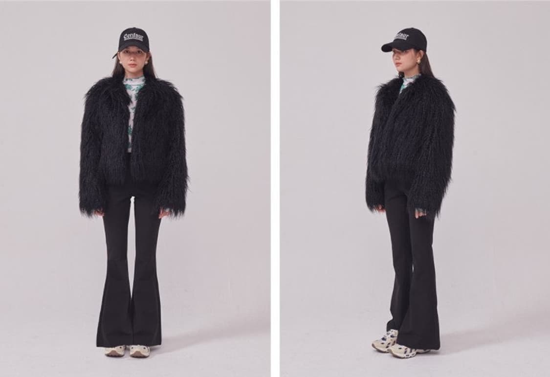 CENTAUR TANGLED ECO FUR JACKET [BLACK] 상품이미지3
