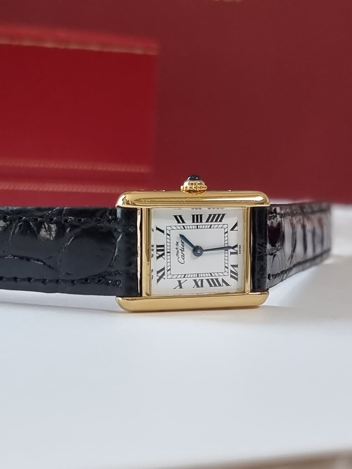 까르띠에 빈티지 탱크머스트 화이트다이얼 S 디버클 여성시계 90년대 상품이미지4