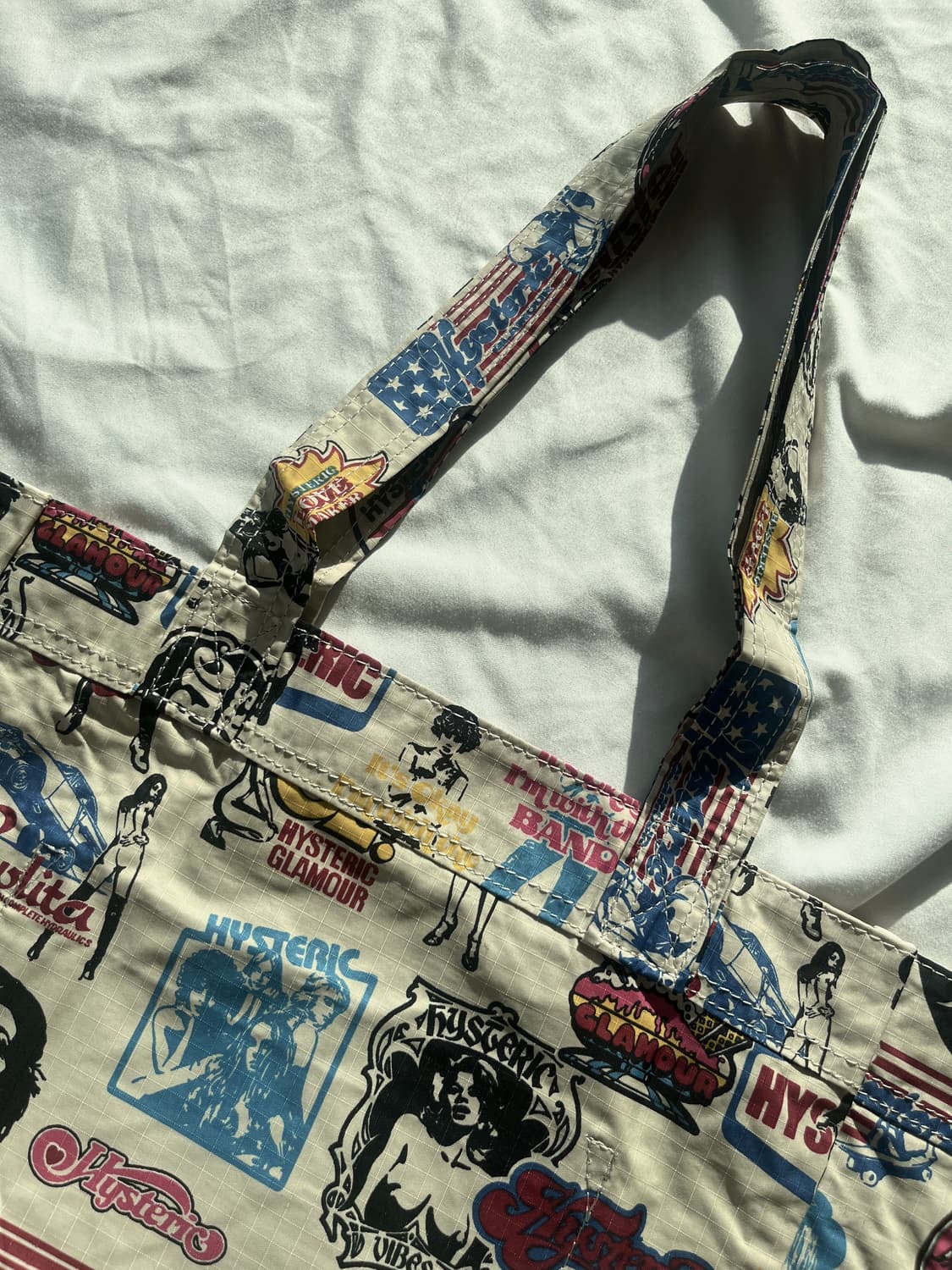 (초레어)히스테릭 글래머 아카이브 히스걸 로고 프린팅 토트백 가방 상품이미지4