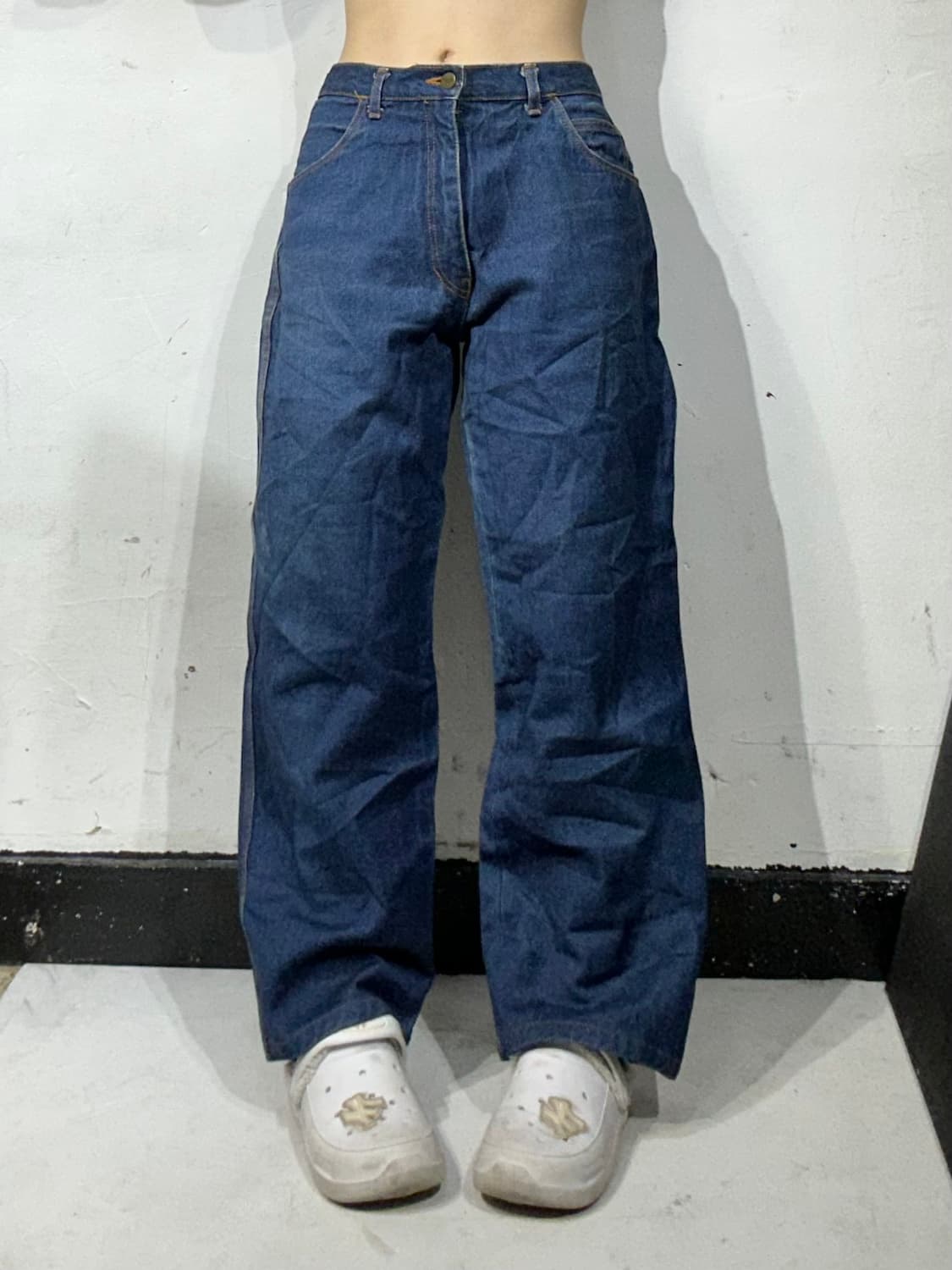 90s 아르마니 진청 와이드 데님 팬츠  상품이미지2