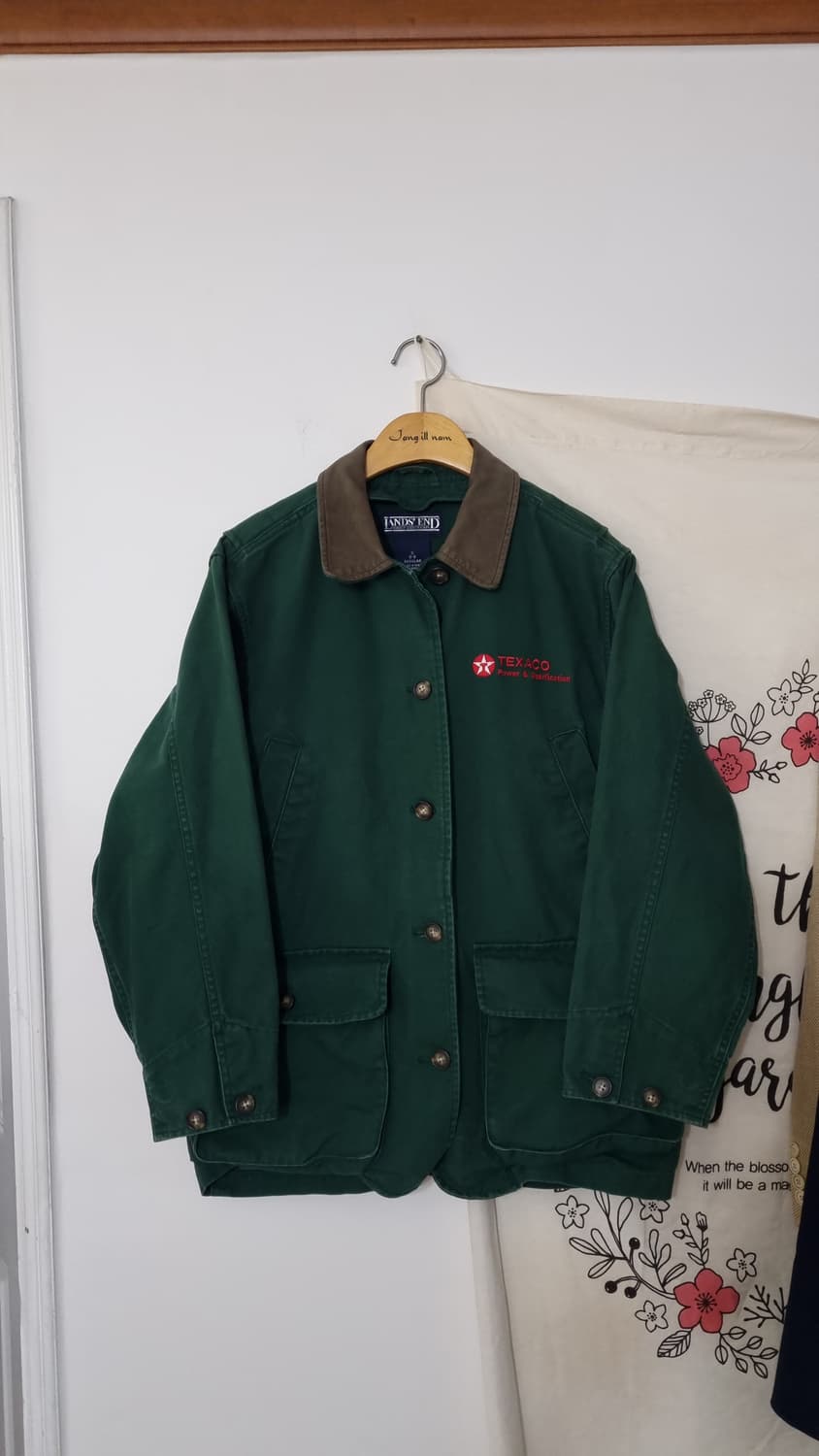 LAND'S END 90's 레더 카라 워크자켓  상품이미지1