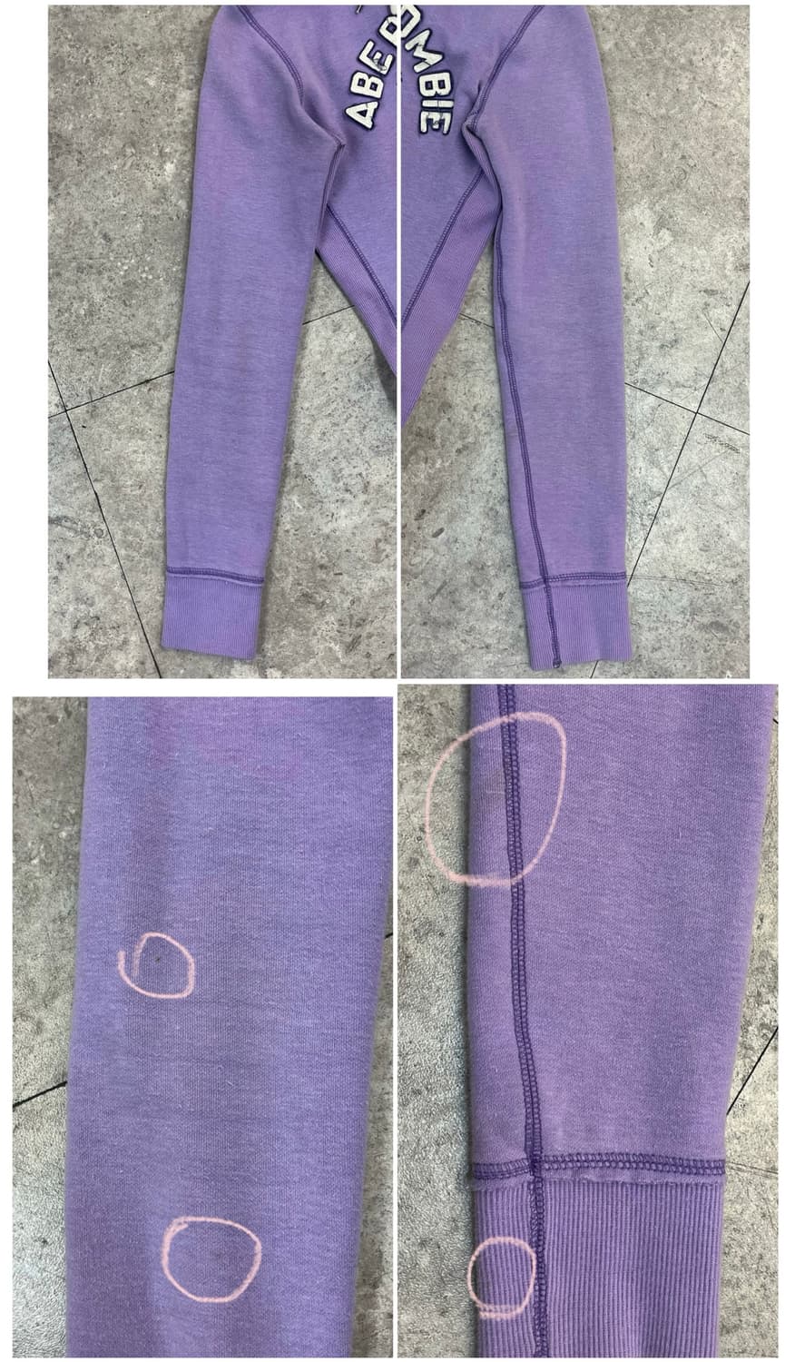 아베크롬비 기모 후드집업 라이트퍼플 S #csz4146 상품이미지7