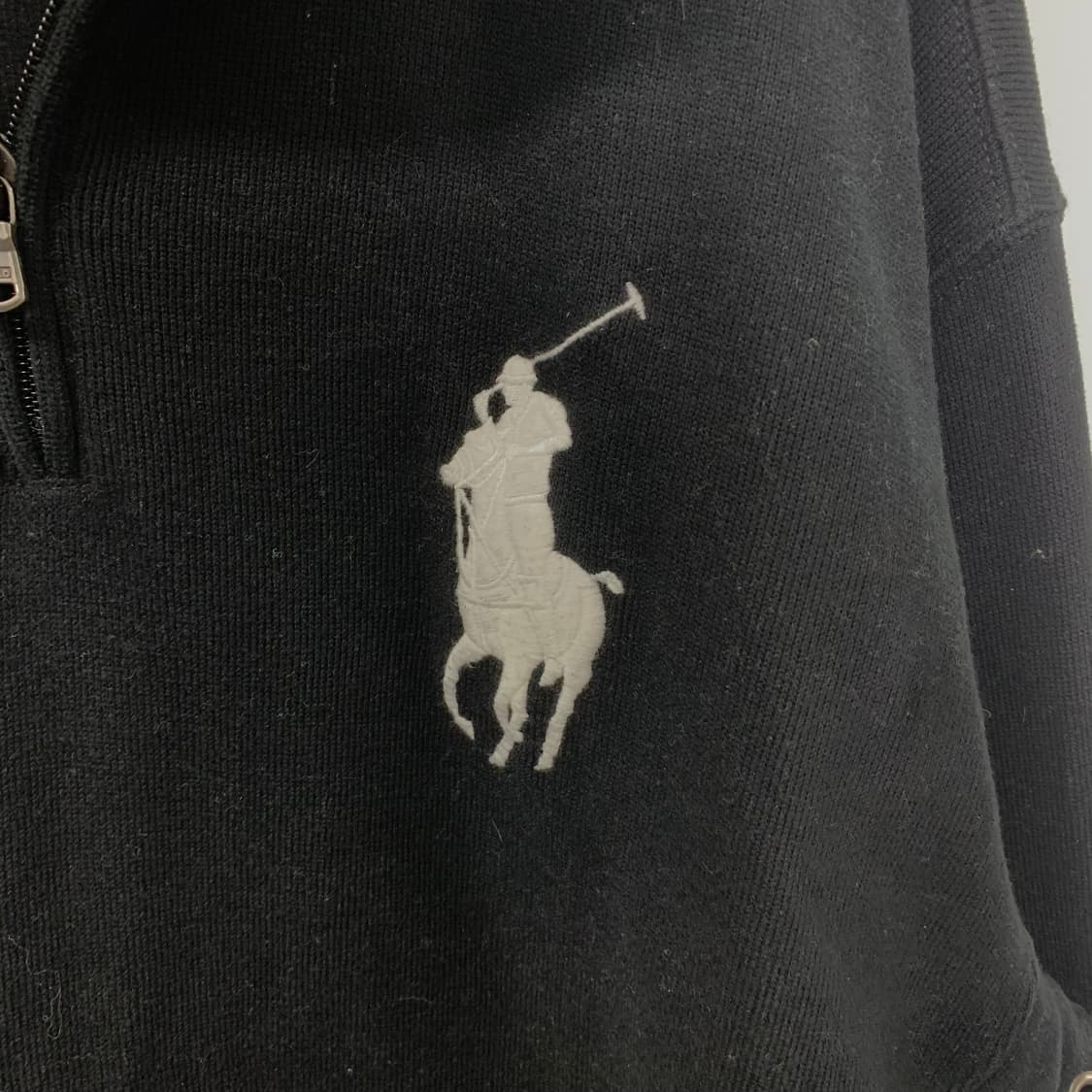 폴로 랄프로렌 빅포니 블랙 반집업 니트 상품이미지3