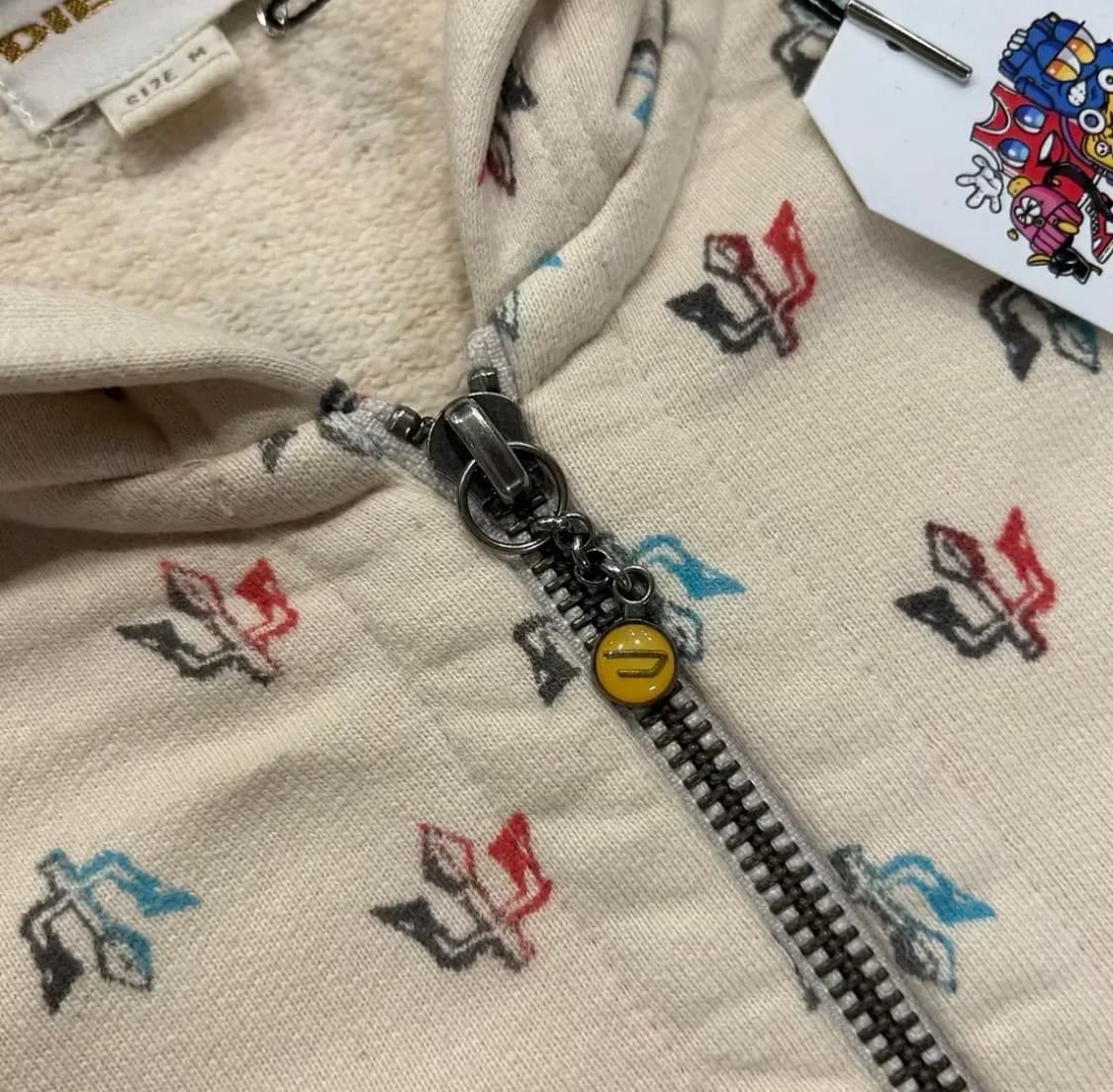 [M] 디젤 빈티지 패턴 스웻 후드 집업 아이보리 상품이미지5