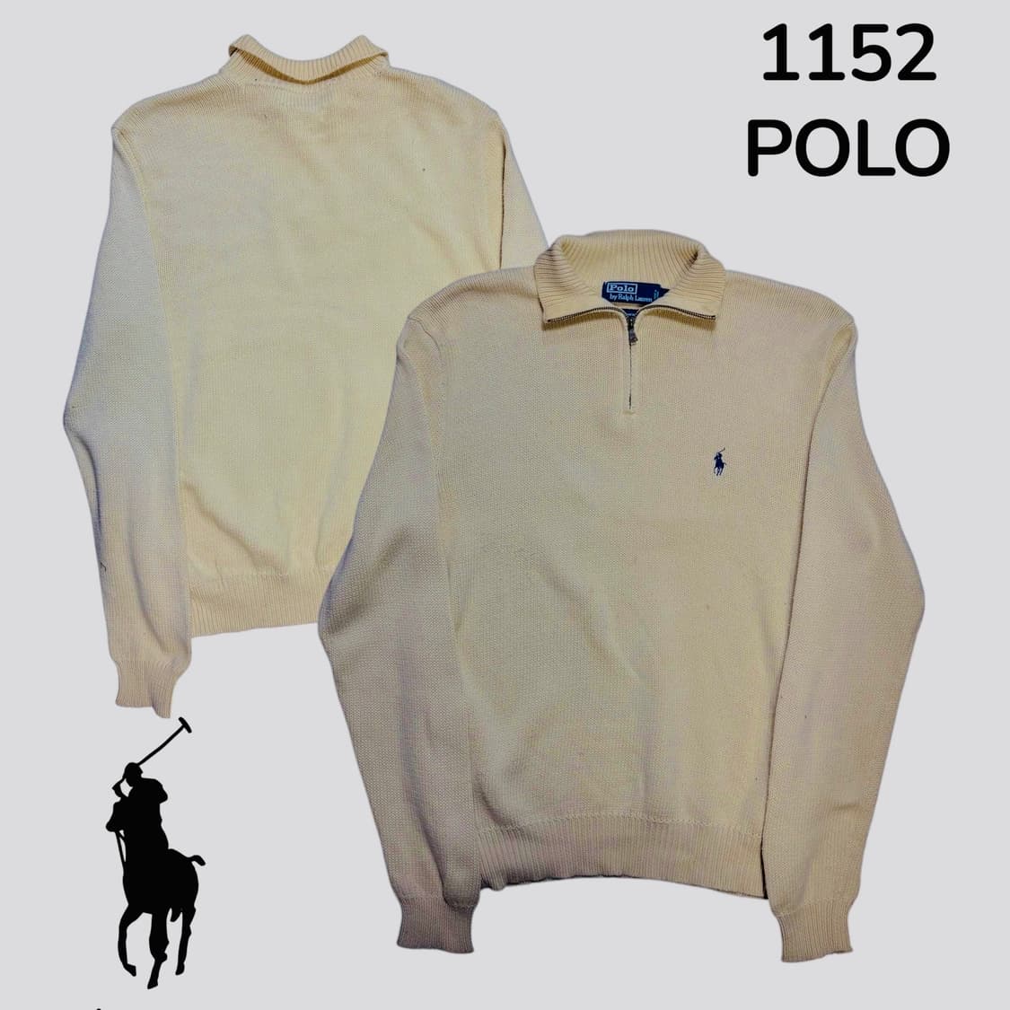폴로 옐로우 반집업 니트 M 상품이미지1