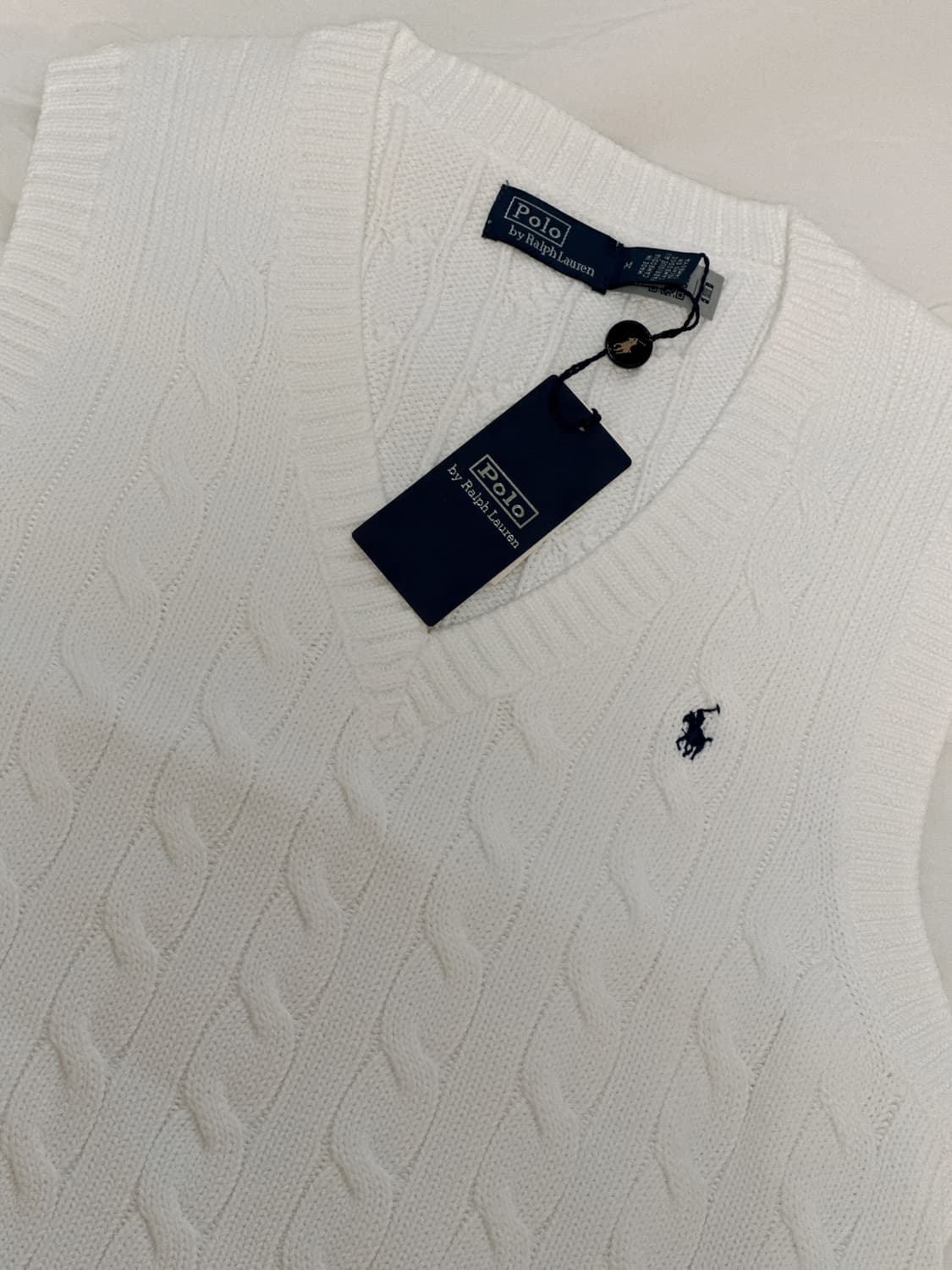 [미 시착 새 상품] 폴로 랄프로렌 브이넥 케이블 니트 m 상품이미지1
