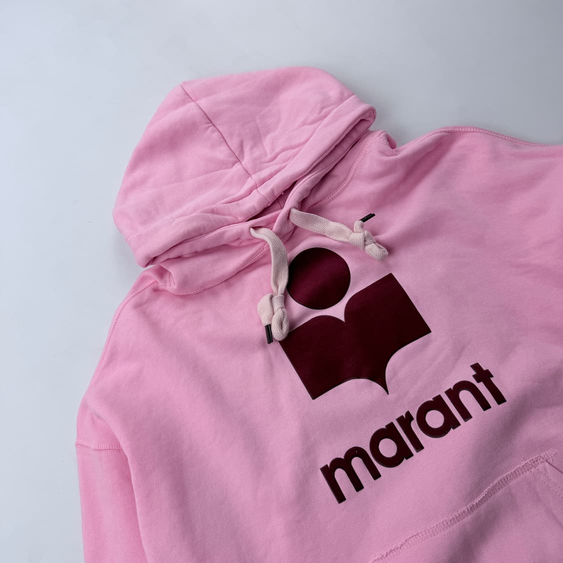 이자벨마랑 벨벳로고 연핑크 후드티셔츠 상품이미지2