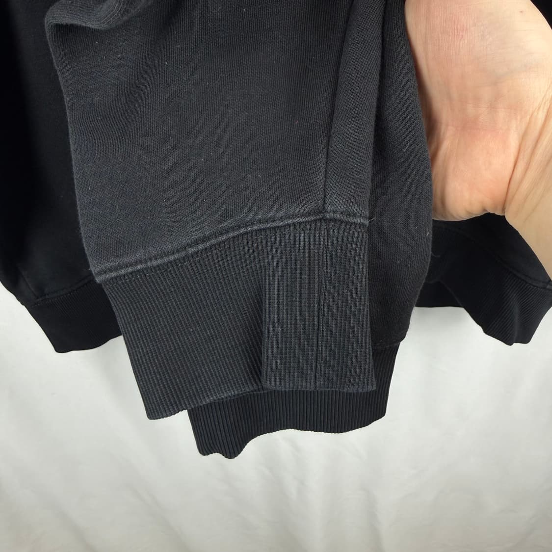 (S) 타미진스 우먼스 스몰 패치로고 기모 후드집업 블랙 상품이미지5