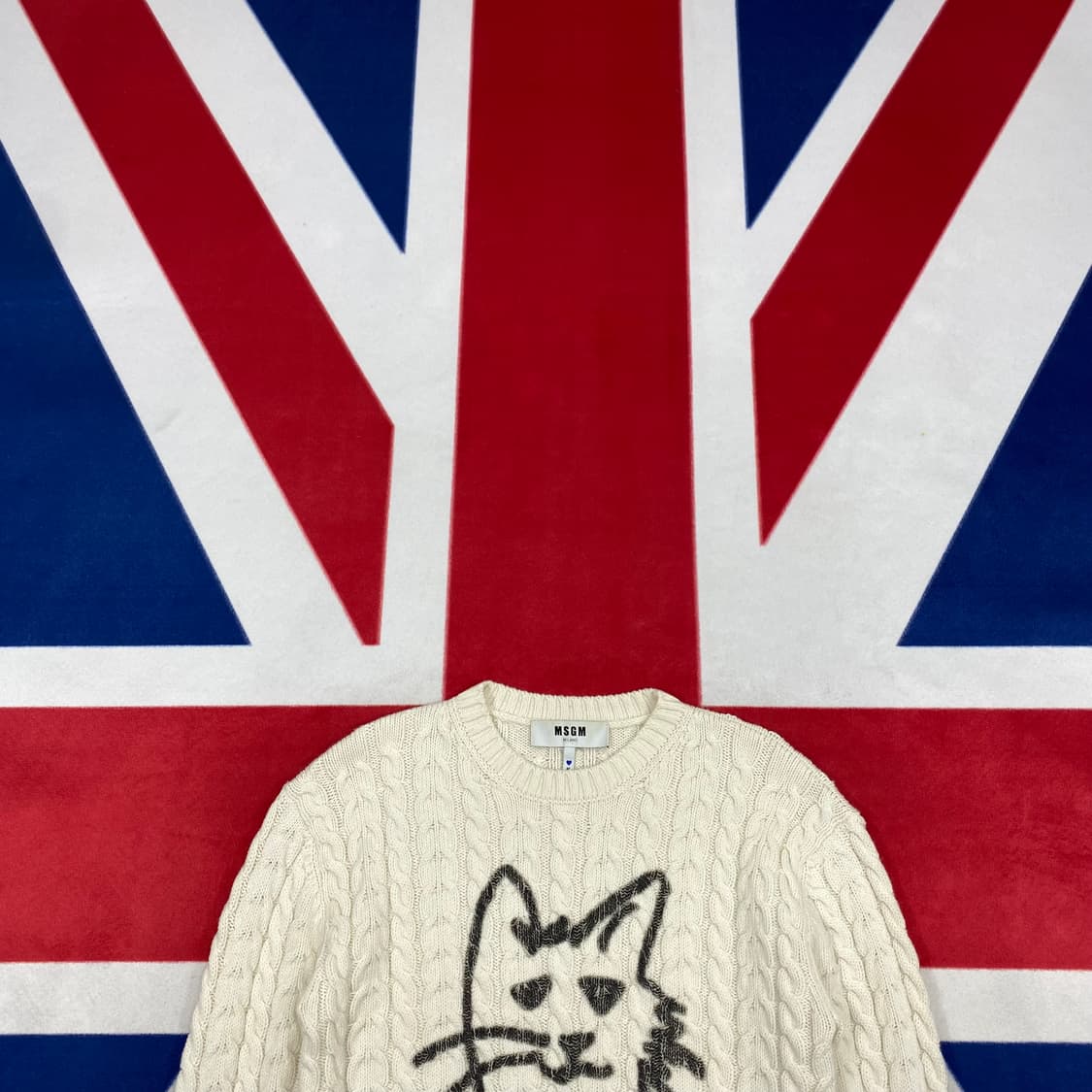 MSGM 고양이 프린팅 니트 여성XS 실측 55 상품이미지2