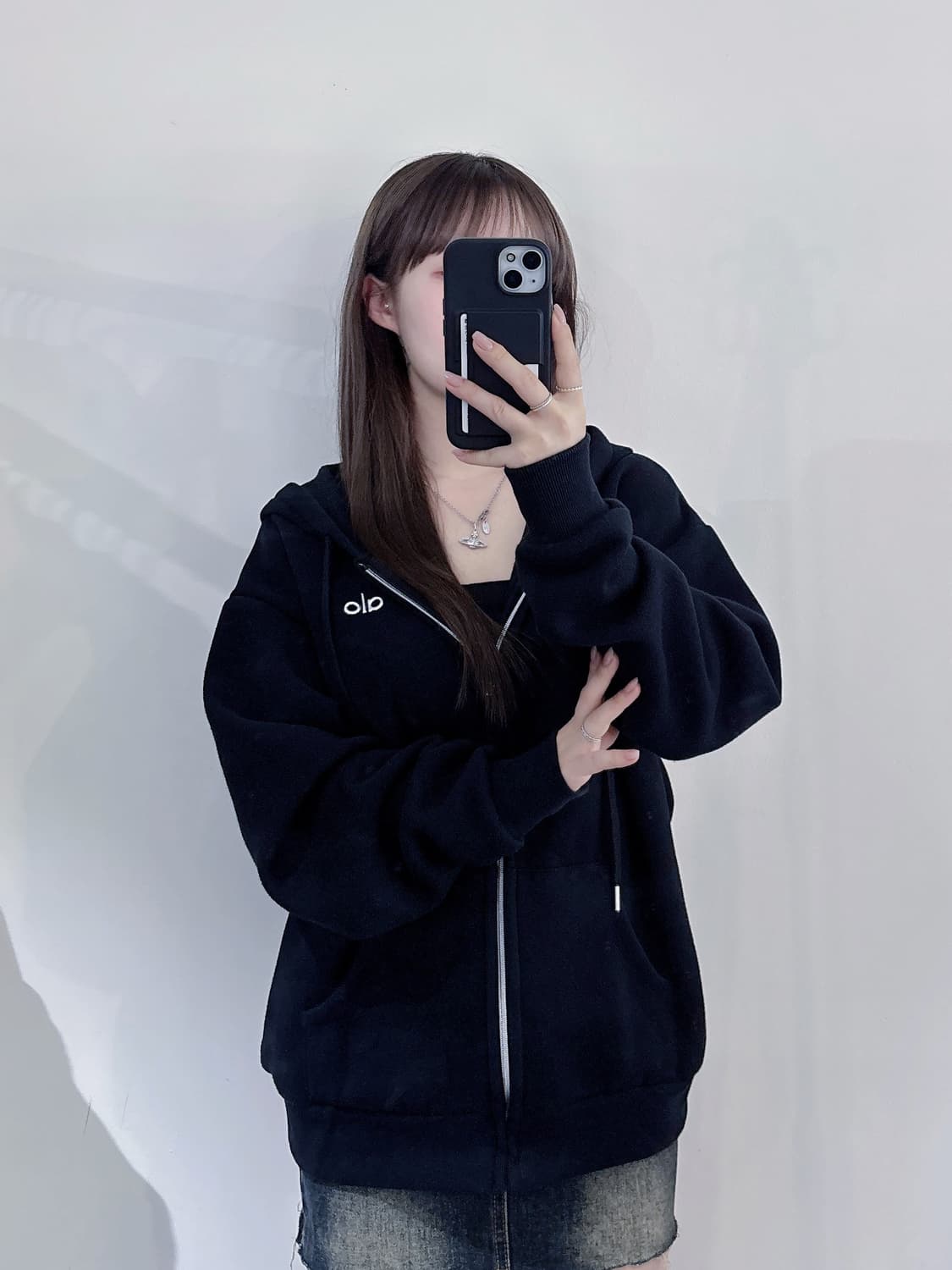 알로 어콜레이드 블랙 후드집업 상품이미지1