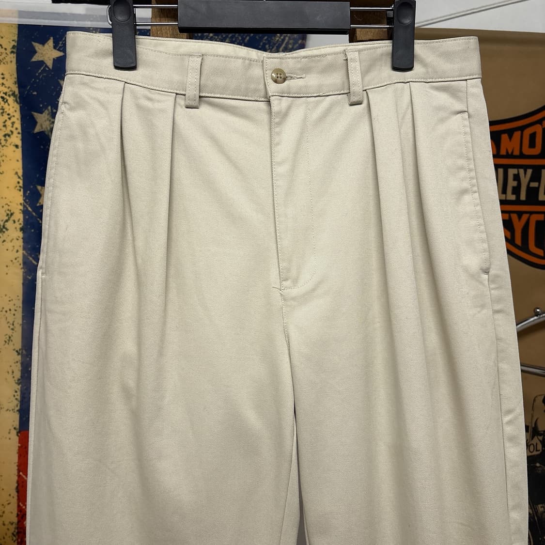 90s 폴로 랄프로렌 더블플리츠 코튼 치노팬츠 연베이지 데드스탁 N946 상품이미지3