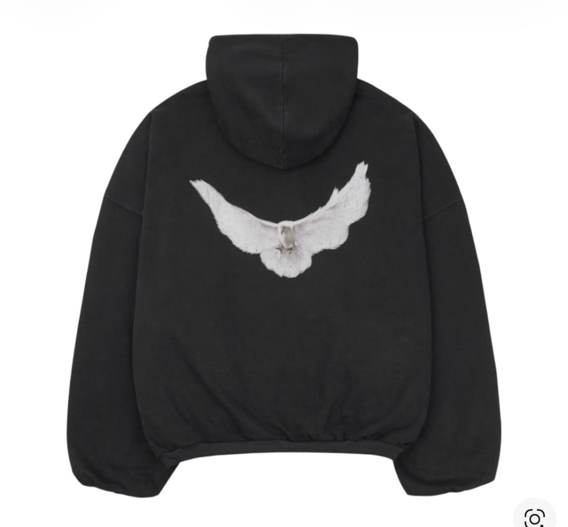 L 라지새상품 이지 갭 엔지니어드 바이 발렌시아가 도브 후드 워시드 블랙 상품이미지1