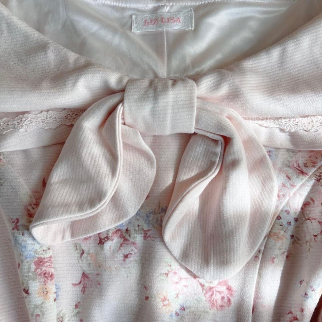 리즈리사 핑크 리본 플라워 대장 원피스 러블리 히메갸루 라떼갸루 상품이미지3