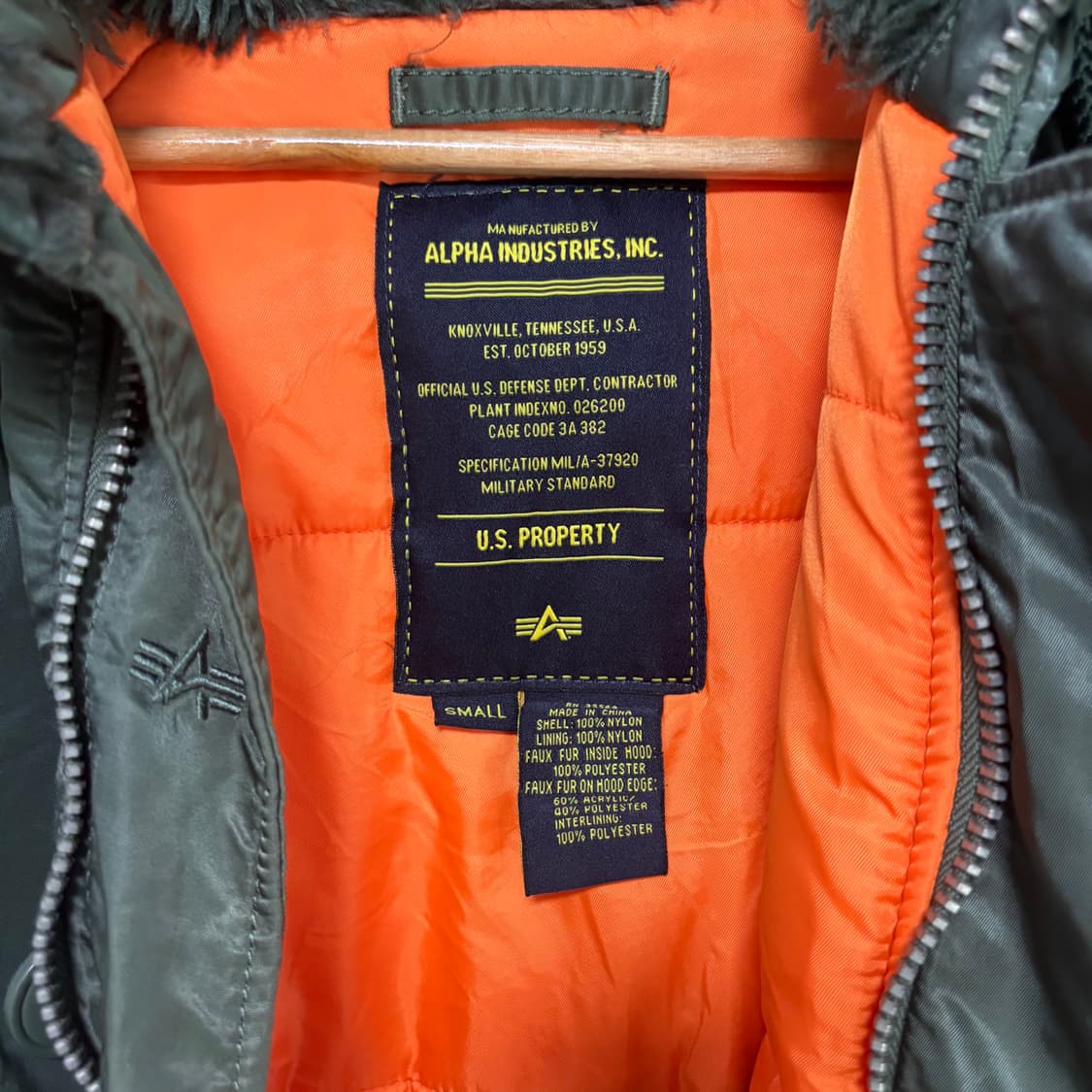 알파인더스트리 N-3B 파카 자켓 세이지 상품이미지3