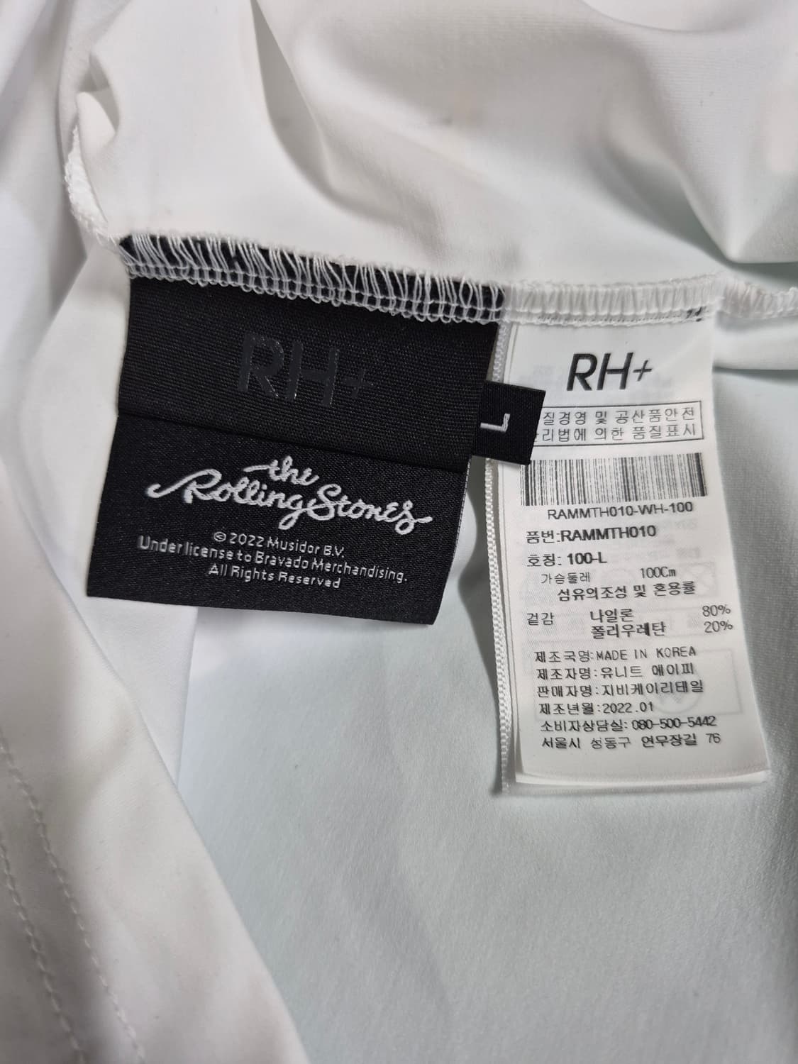새상품 롤링스톤즈 흰색 반팔 티셔츠 100 상품이미지4