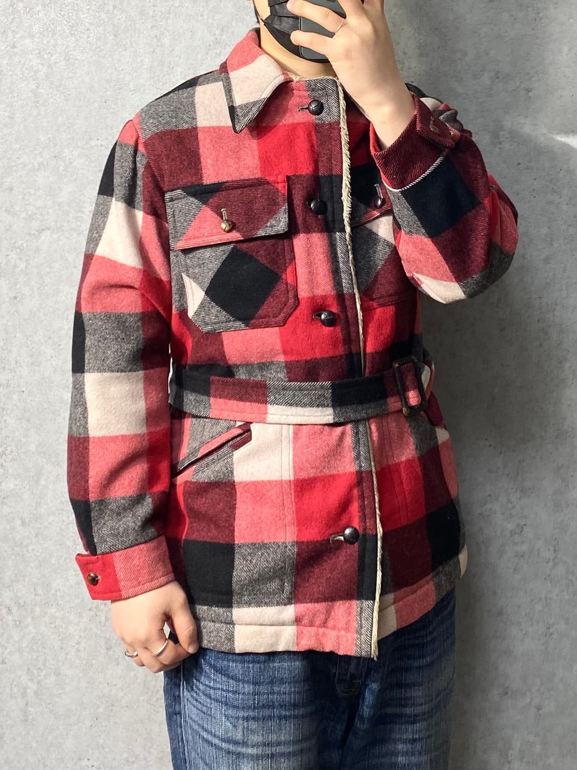 [M] Mcgregor 맥그리거 빈티지 시어링 울 체크 자켓 상품이미지10