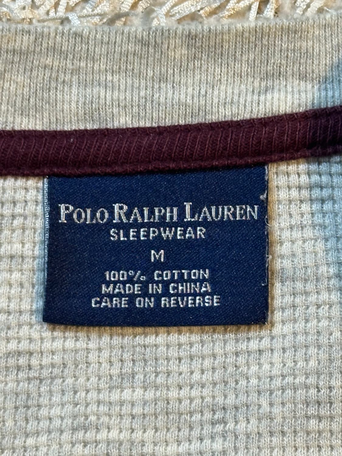 폴로 랄프로렌 버건디포니 와플 니트 롱슬리브 긴팔 오트밀 상품이미지4