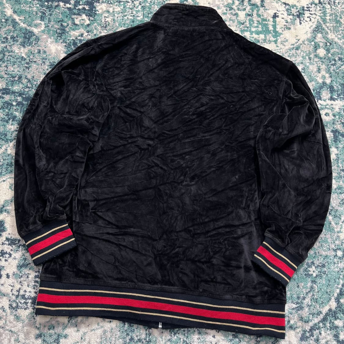 90s Roca wear 올드스쿨 힙합 로카웨어 벨벳 트레이닝 집업(M) 상품이미지2