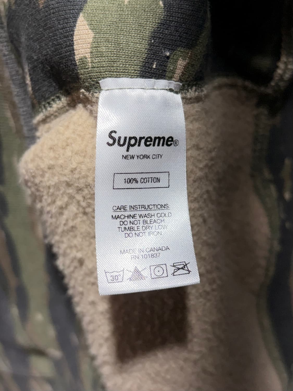 XL SUPREME 슈프림 타이거 카모 미니 박스로고 후드티 상품이미지6