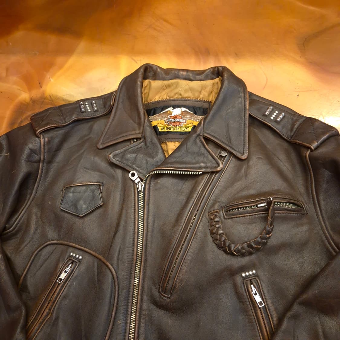 할리데이비슨 브라운 가죽자켓 상품이미지3
