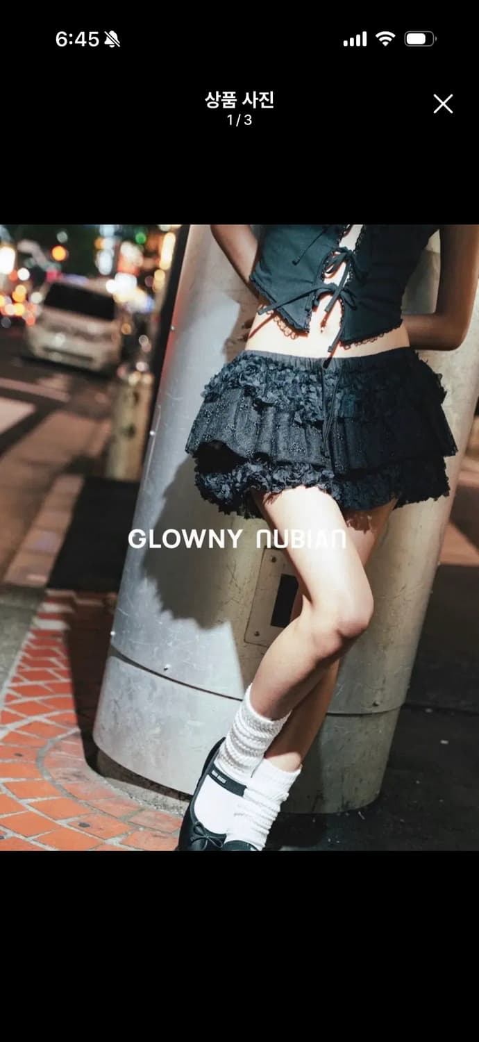 글로니 걸프렌드 레이스 러플 미니 스커트 상품이미지2