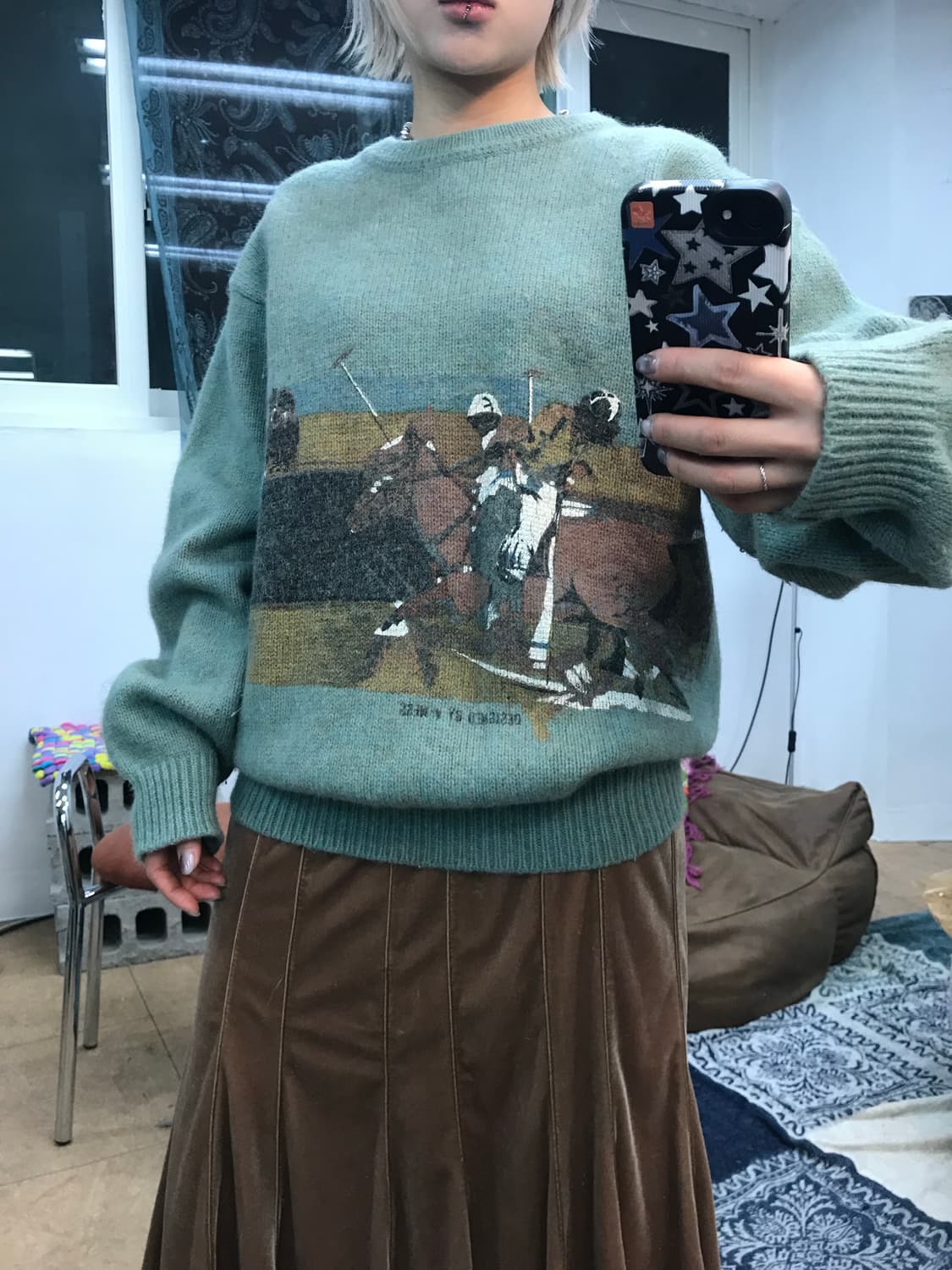 빈티지 프린팅 니트  상품이미지2