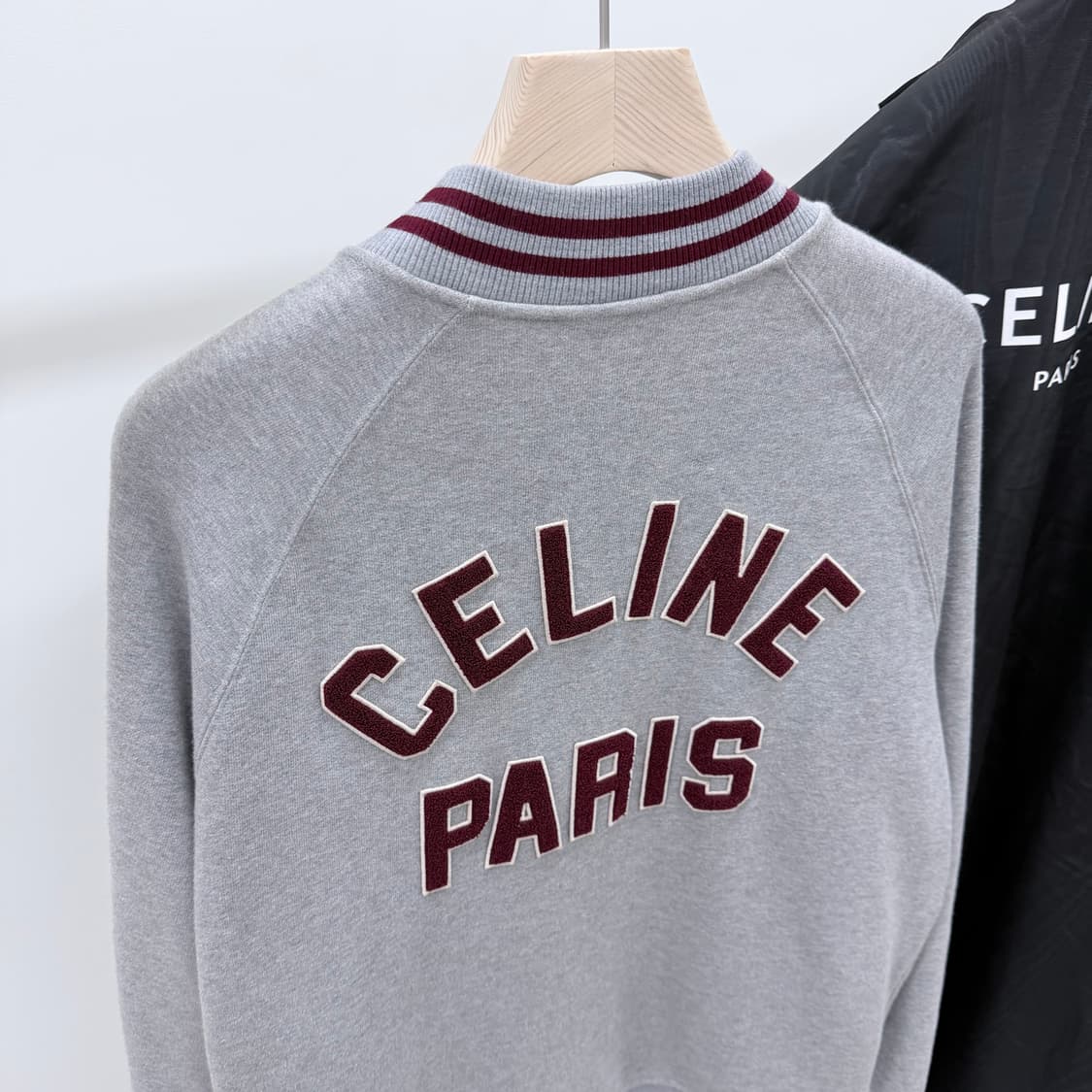 [S+급/XL] 셀린느 테디 컬리지 바시티 봄버 자켓 블랙 상품이미지5