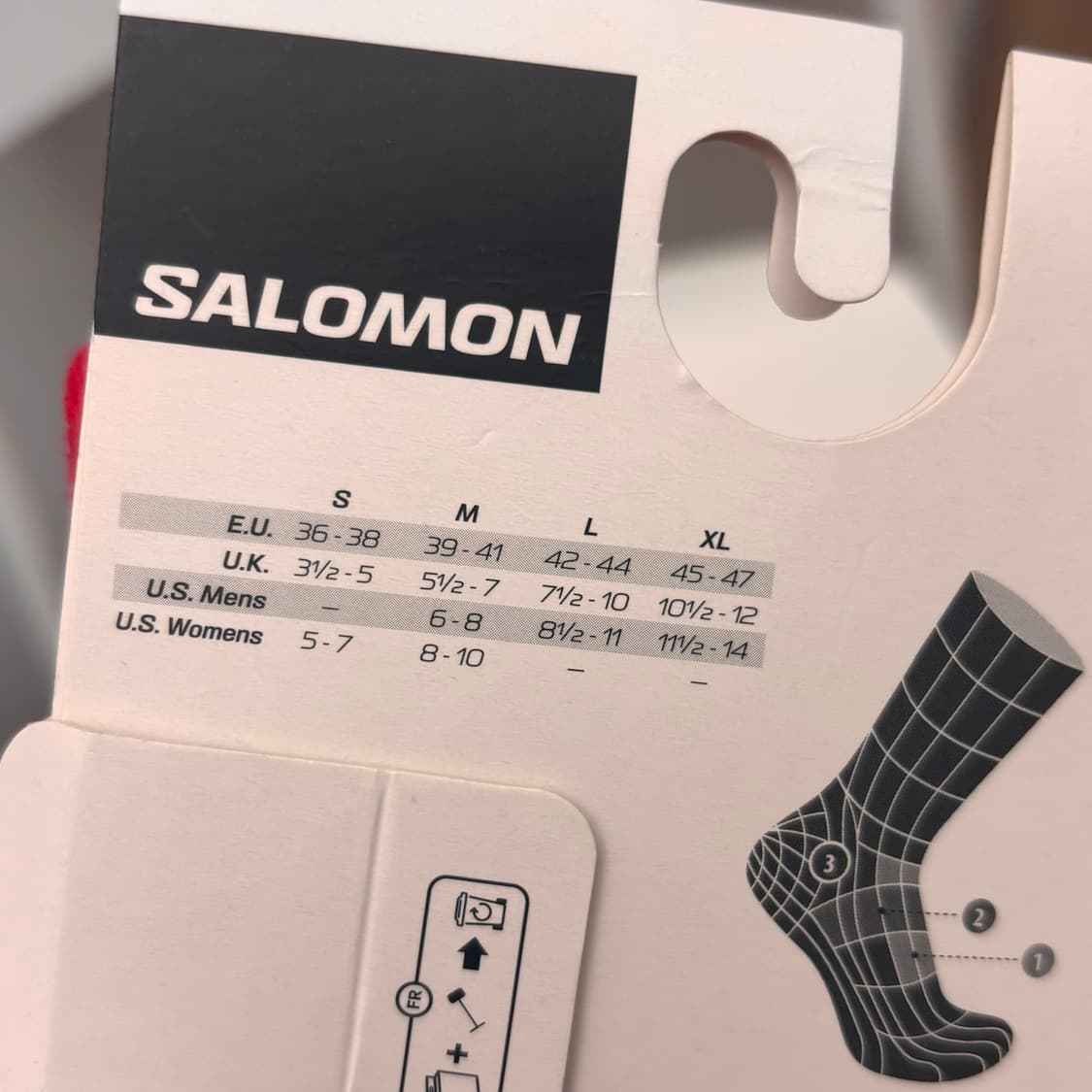살로몬 스포츠스타일 레드 남녀공용 양말 M 상품이미지4