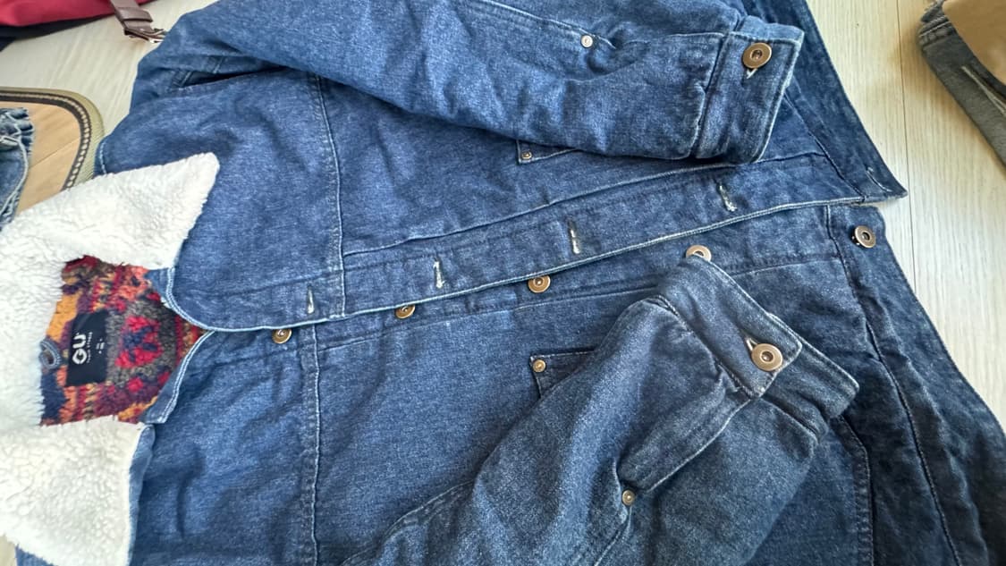 새상품급 Gu 데님 후리스 자켓105 상품이미지4