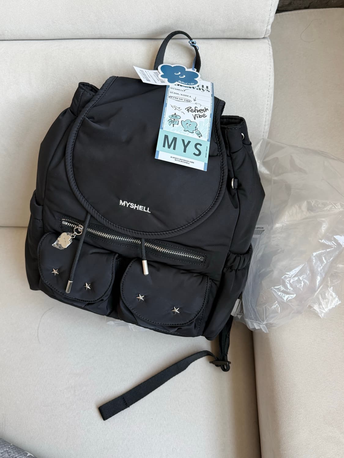 MY SHELL 마이쉘 블랙 백팩 (새상품) 상품이미지1