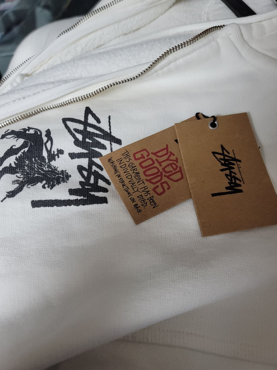 스투시 라이언 피그먼트 다이드 후드집업 네츄럴 상품이미지1