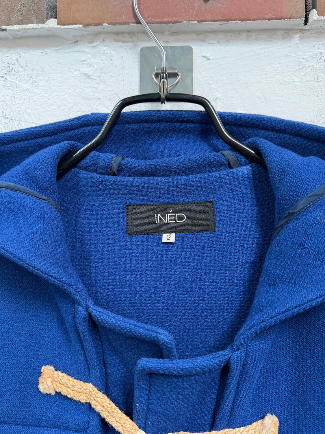 INED 블루 울 혼방 후드 더플코트 2 상품이미지2